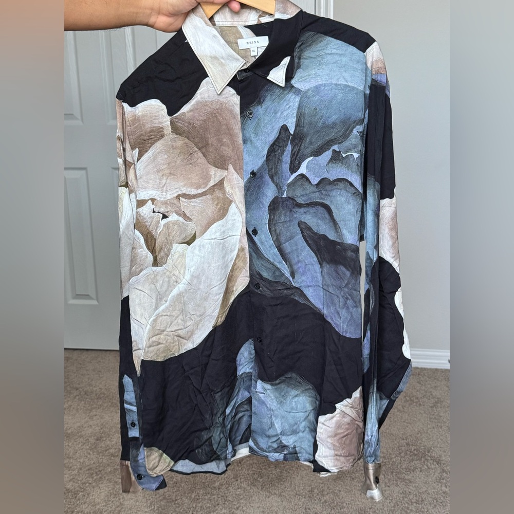 Reiss Multicolor Abstract Button Down Shirt